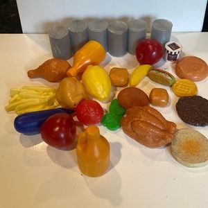Vintage Lot of 28 Toy Foods for Child’s Kitchen